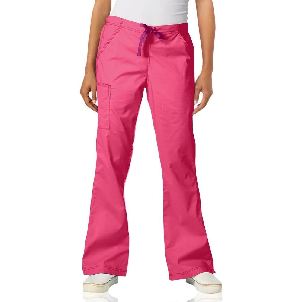 Wink WonderFLEX Grace – Women’s Flare Leg Cargo Scrub Pant, Hot Pink, 2XS