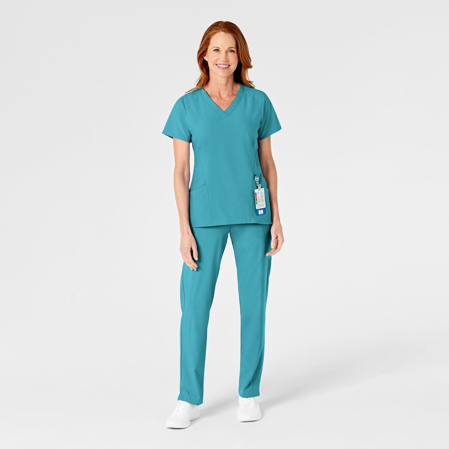 Wink W123 Women’s Flat Front Cargo Scrub Pant(Teal Blue)