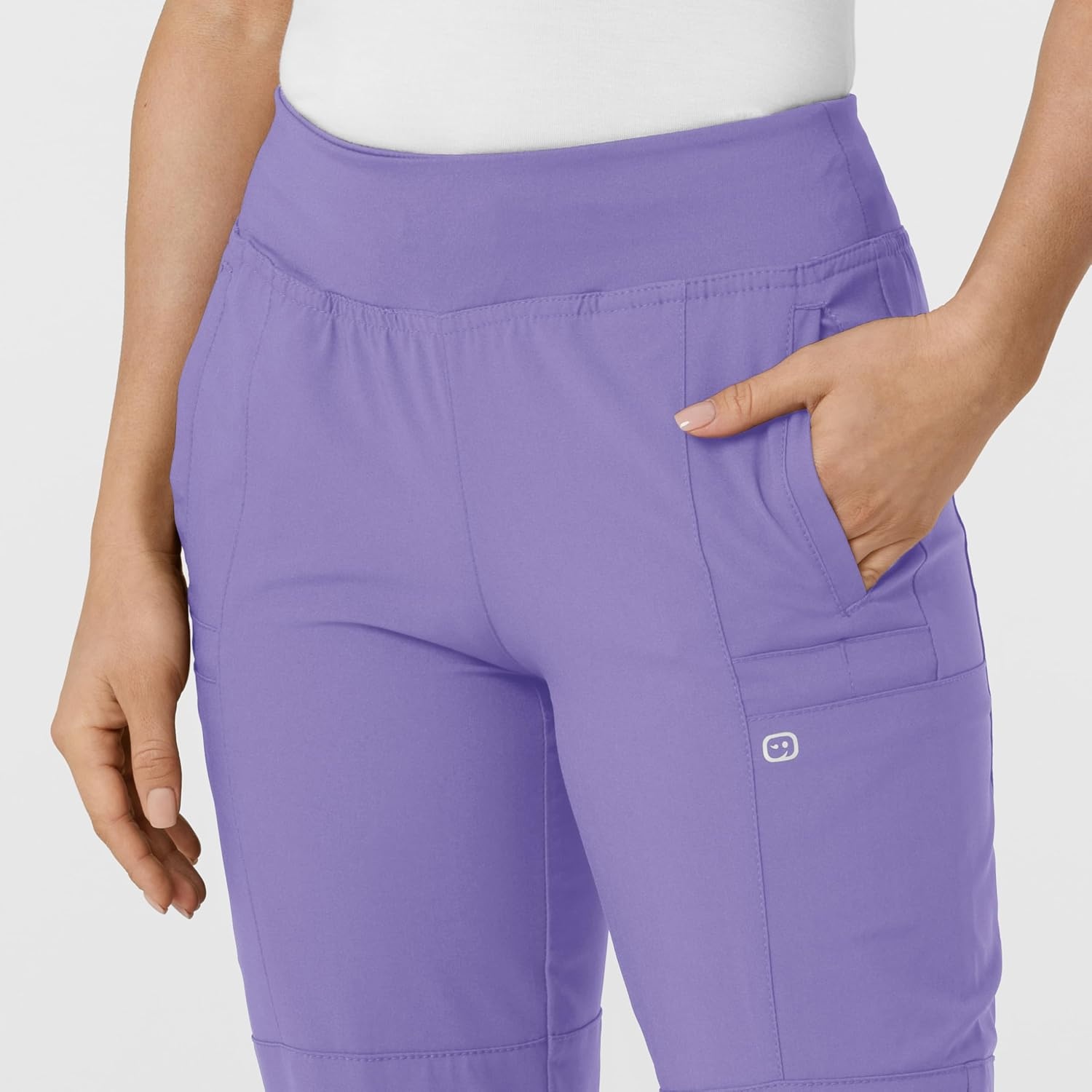 Wink W123 Women’s Comfort Waist Cargo Jogger Scrub Pant(Iris Purple)