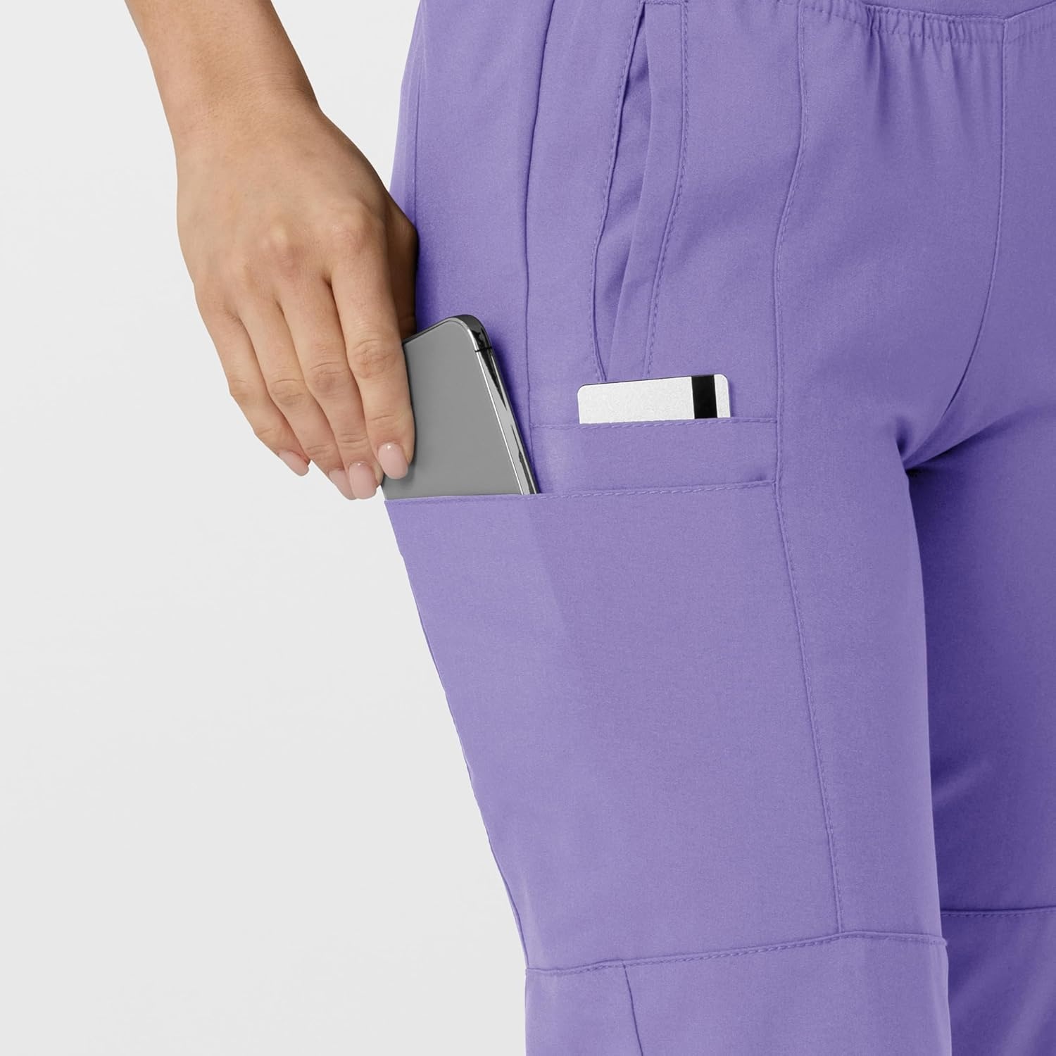 Wink W123 Women’s Comfort Waist Cargo Jogger Scrub Pant(Iris Purple)