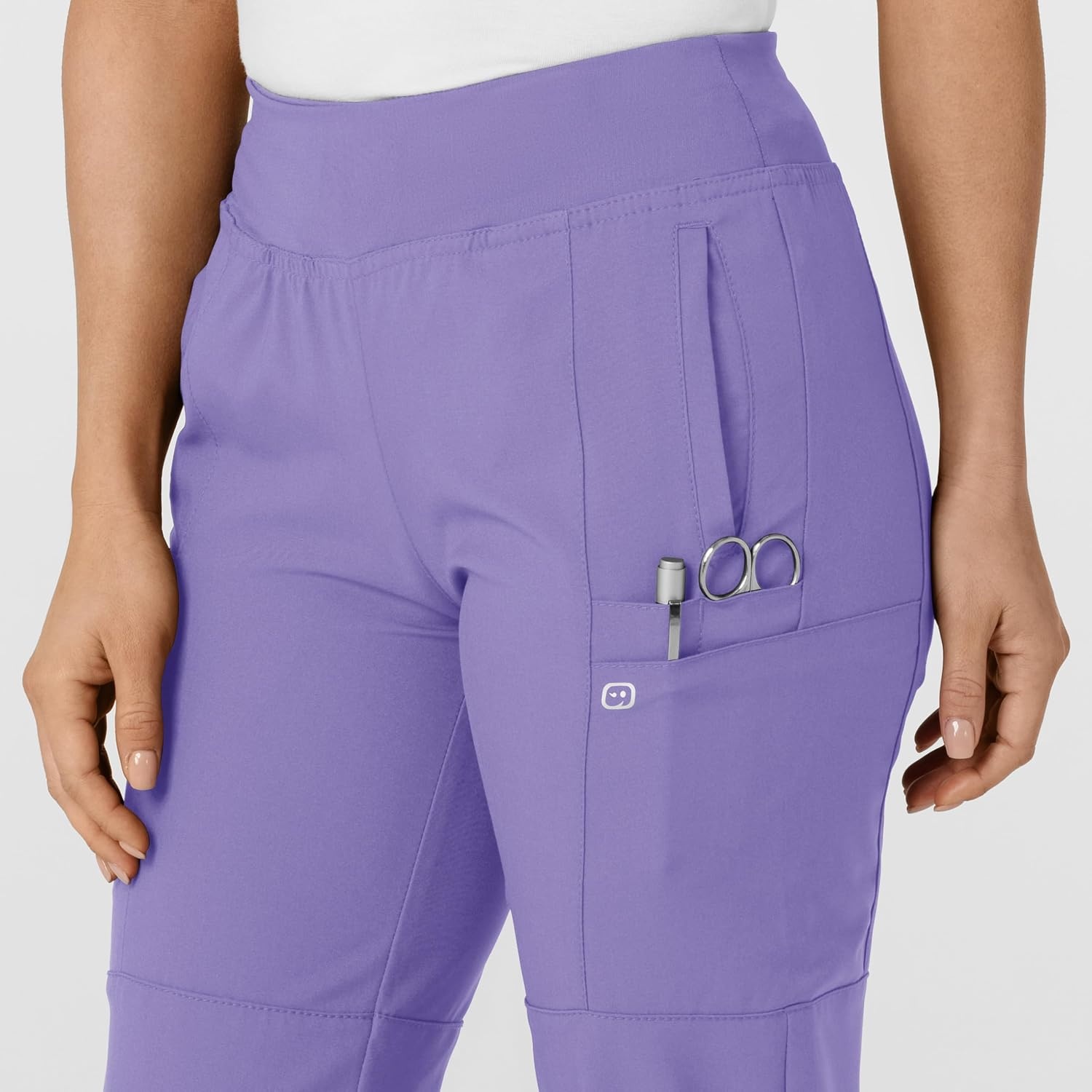 Wink W123 Women’s Comfort Waist Cargo Jogger Scrub Pant(Iris Purple)