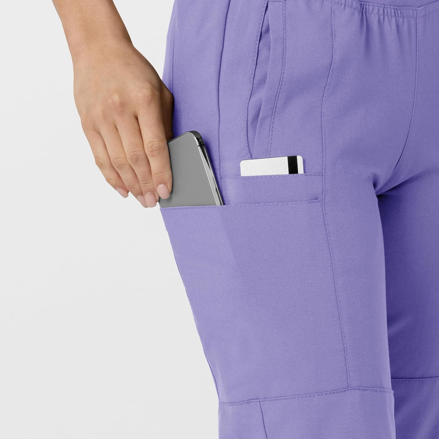 Wink W123 Women’s Comfort Waist Cargo Jogger Scrub Pant(Iris Purple)