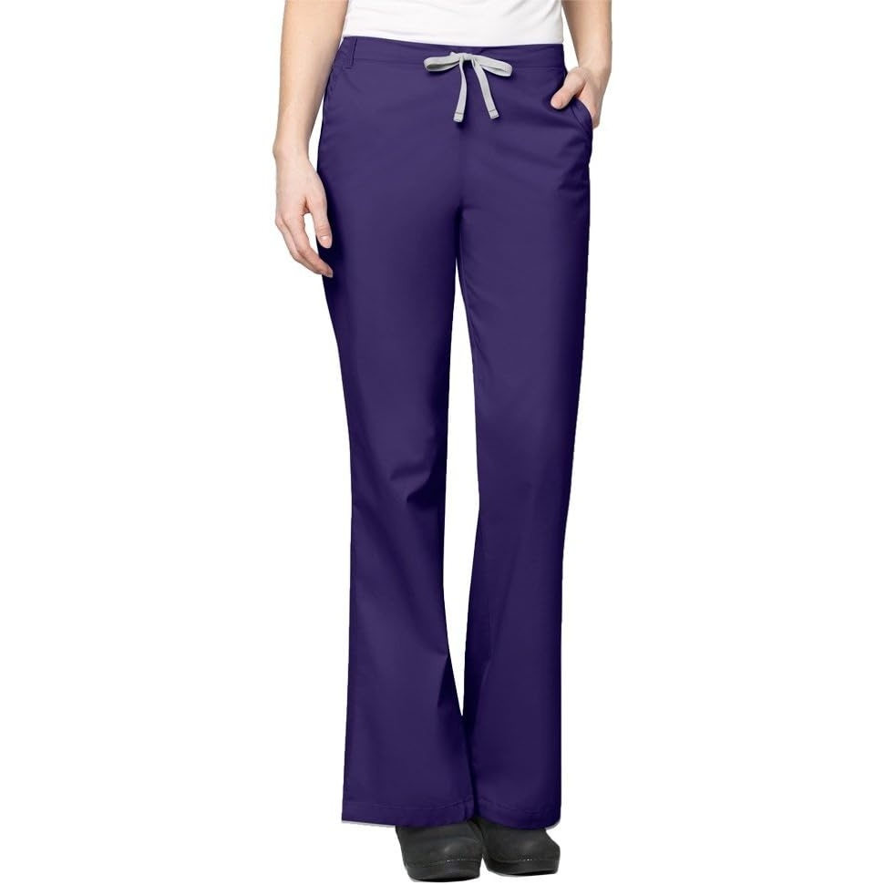 Wink WonderWORK Women’s Flare Leg Scrub Pant, Grape, XL