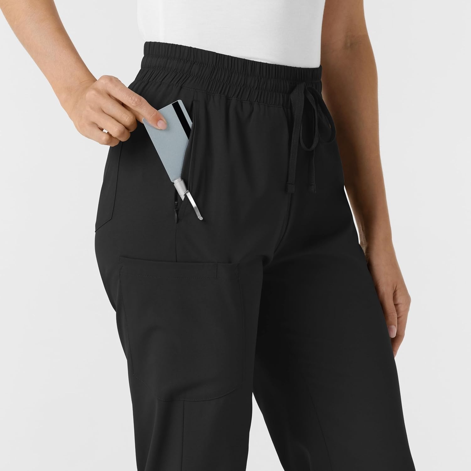 WINK Scrubs for Women, Boundless, Bootcut Pants with Drawstring and 6 Pockets(Black)