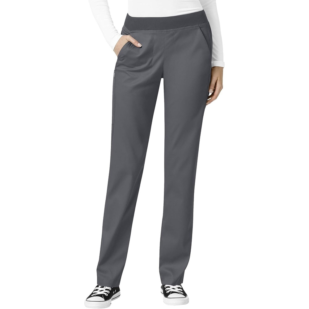 WonderWink Women’s Women’s Knit Waist Cargo Scrub Pant(Pewter)