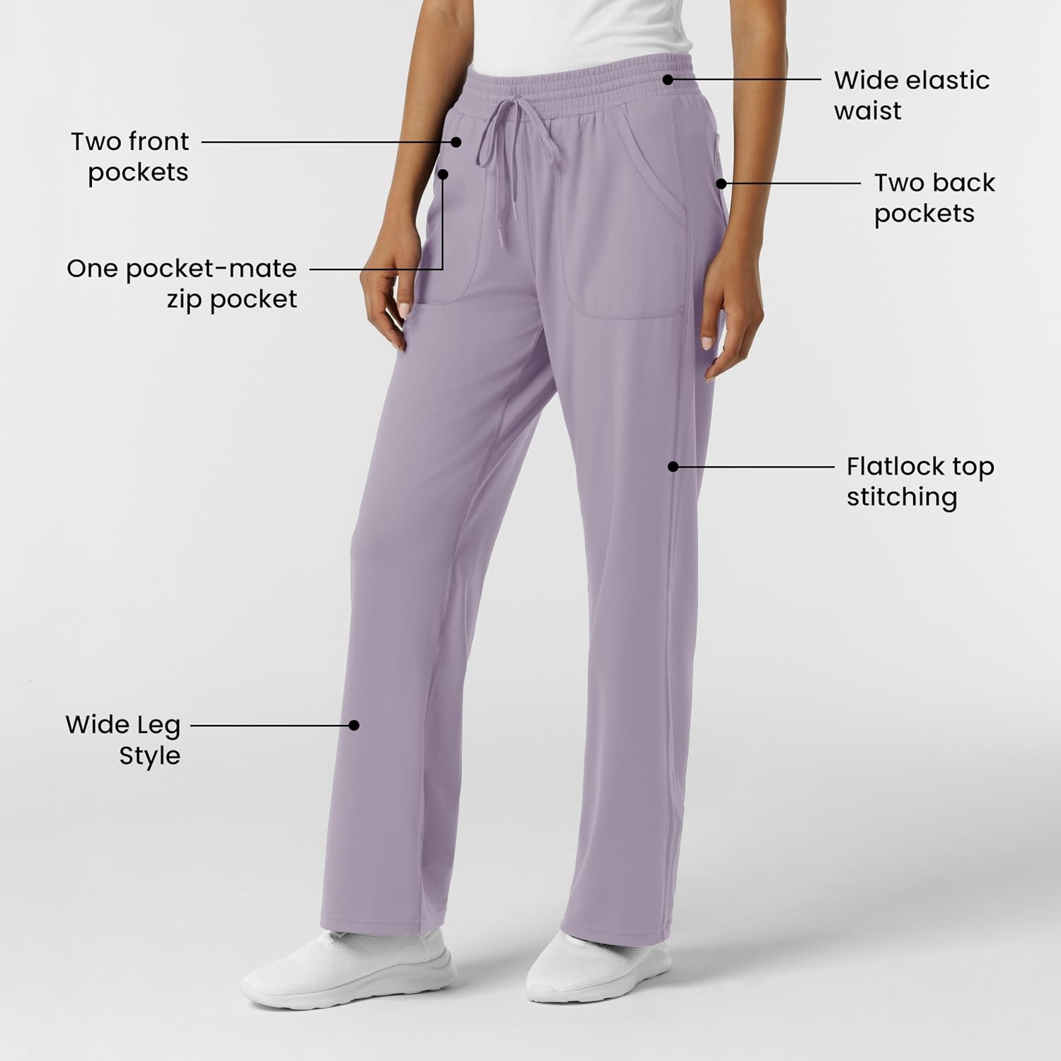 Wink Renew Knit Women’s Wide Leg Scrub Pant(Wisteria)