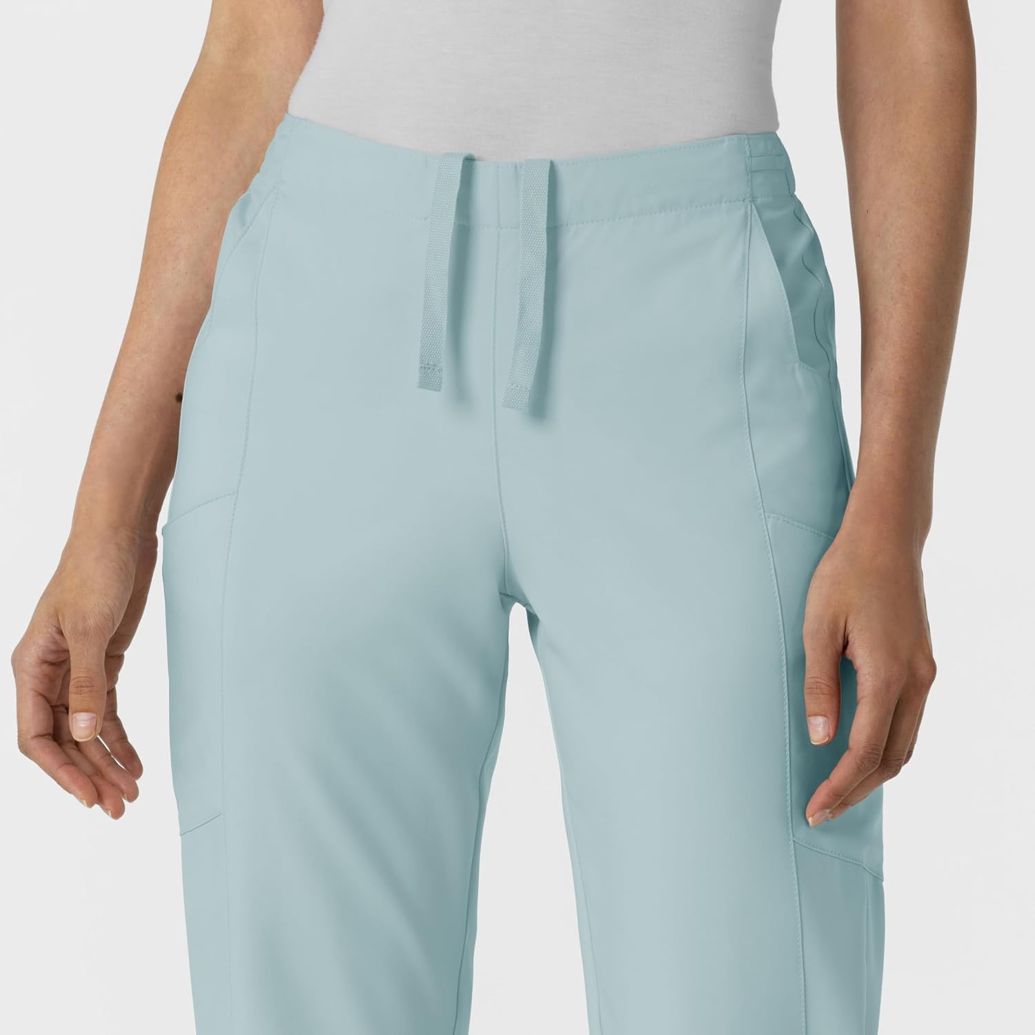 Wink W123 Women’s Flat Front Cargo Scrub Pant(Sky Blue)