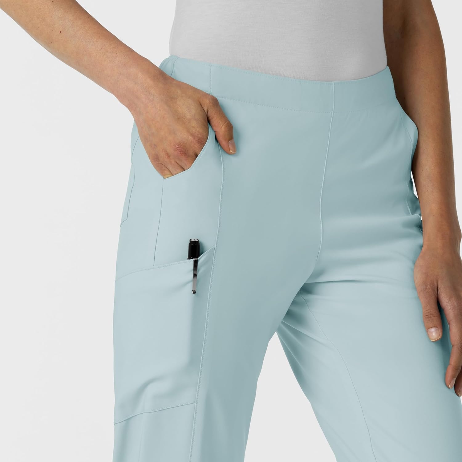 Wink W123 Women’s Flat Front Cargo Scrub Pant(Sky Blue)