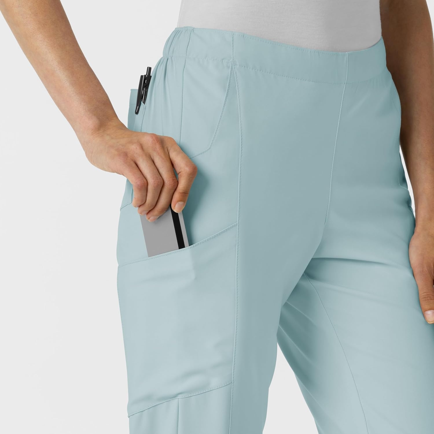 Wink W123 Women’s Flat Front Cargo Scrub Pant(Sky Blue)