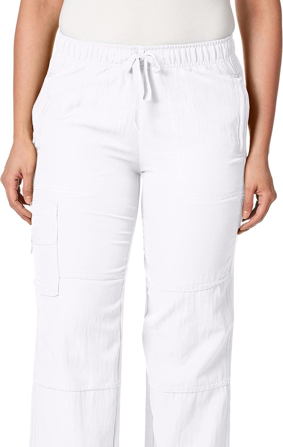 WonderWink Womens Four Stretch Cargo Scrub Pant(White)