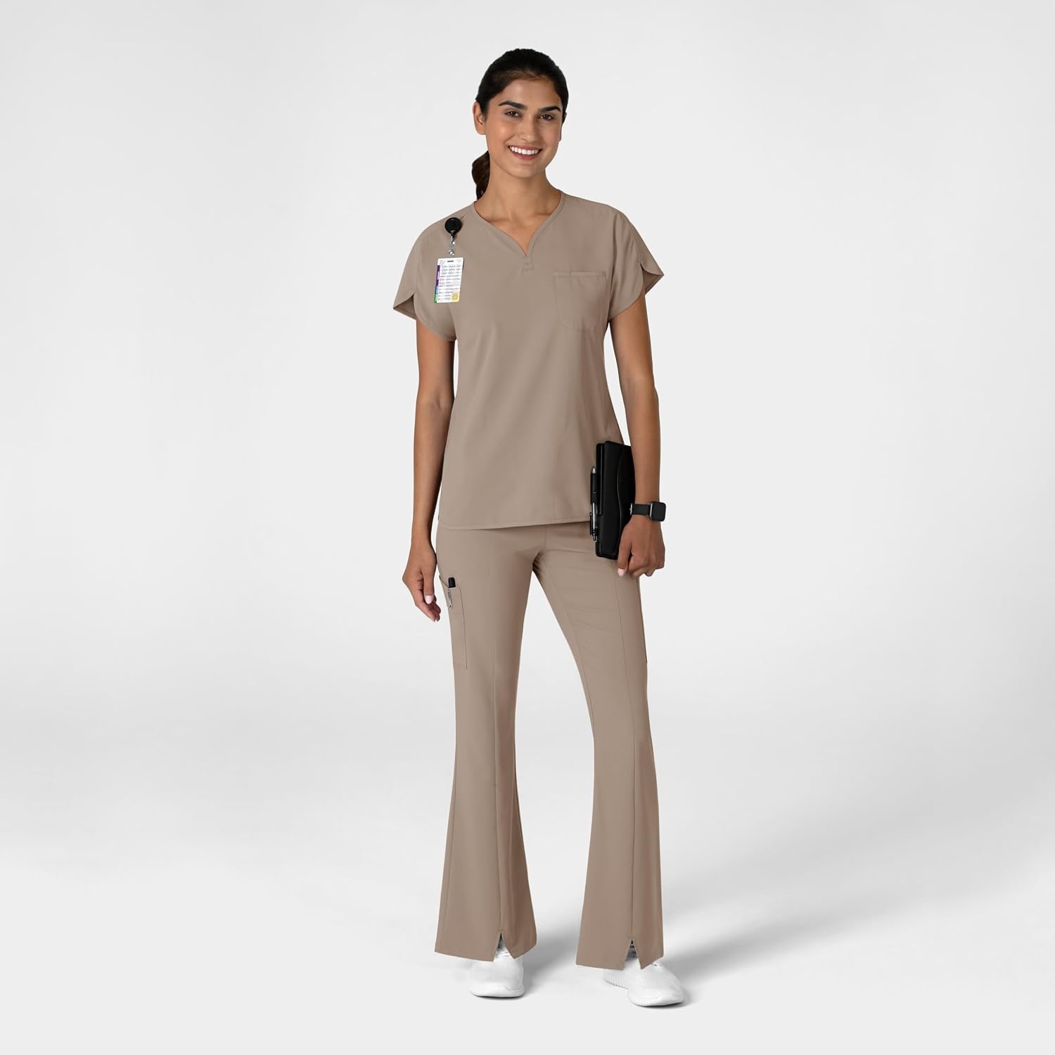 Wink Scrubs for Women, Renew, Cargo Flare Pants, with 7 Pockets(Haze)