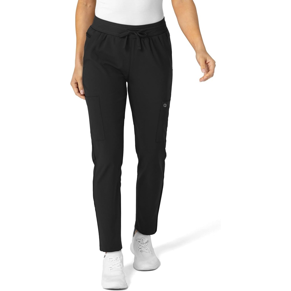 Wink W123 Women’s Flex-n-Reach Track Scrub Pant(Black)