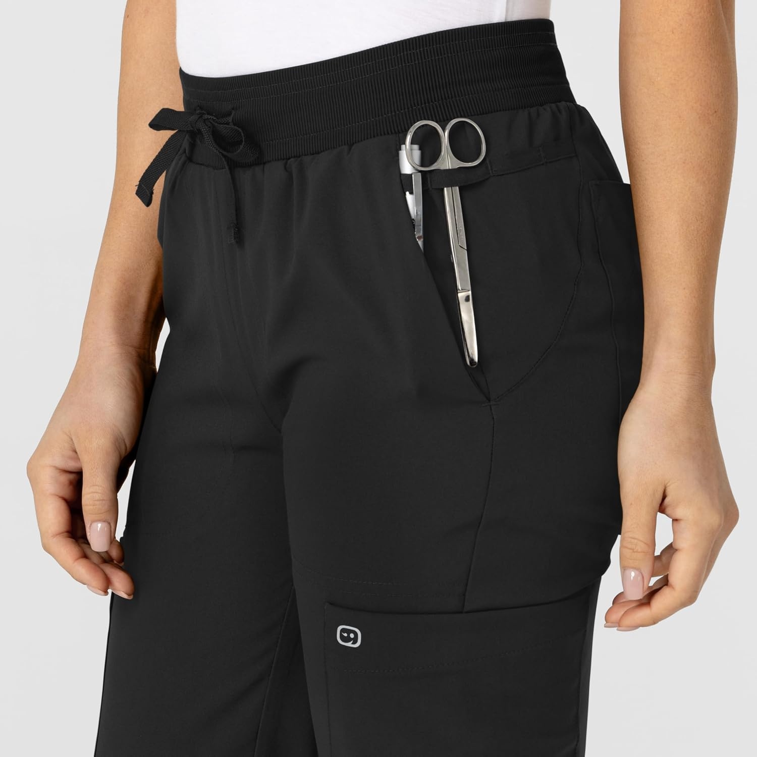 Wink W123 Women’s Flex-n-Reach Track Scrub Pant(Black)