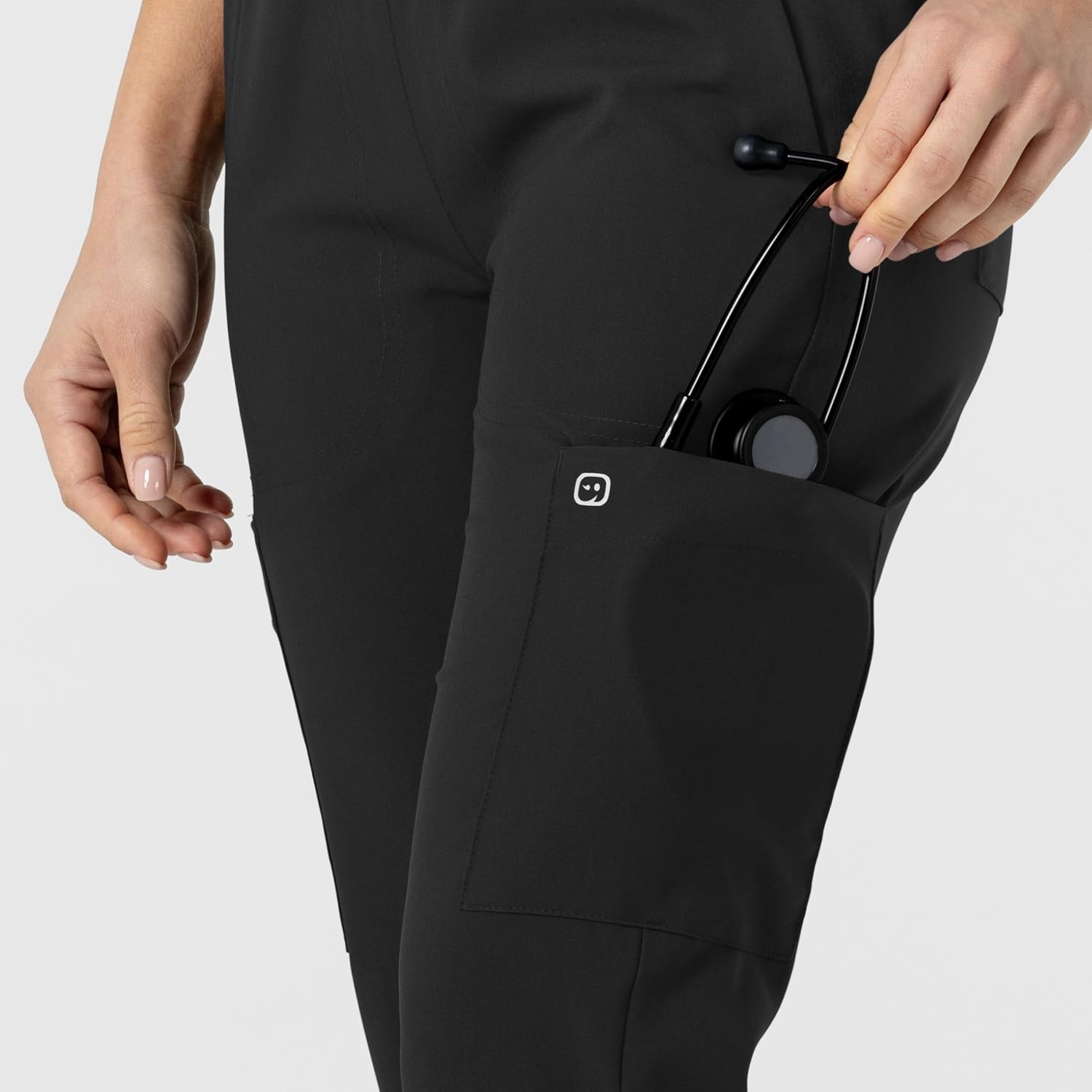 Wink W123 Women’s Flex-n-Reach Track Scrub Pant(Black)