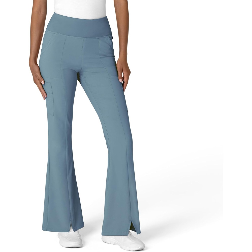 Wink Scrubs for Women, Renew, Cargo Flare Pants, with 7 Pockets(Elemental Blue)