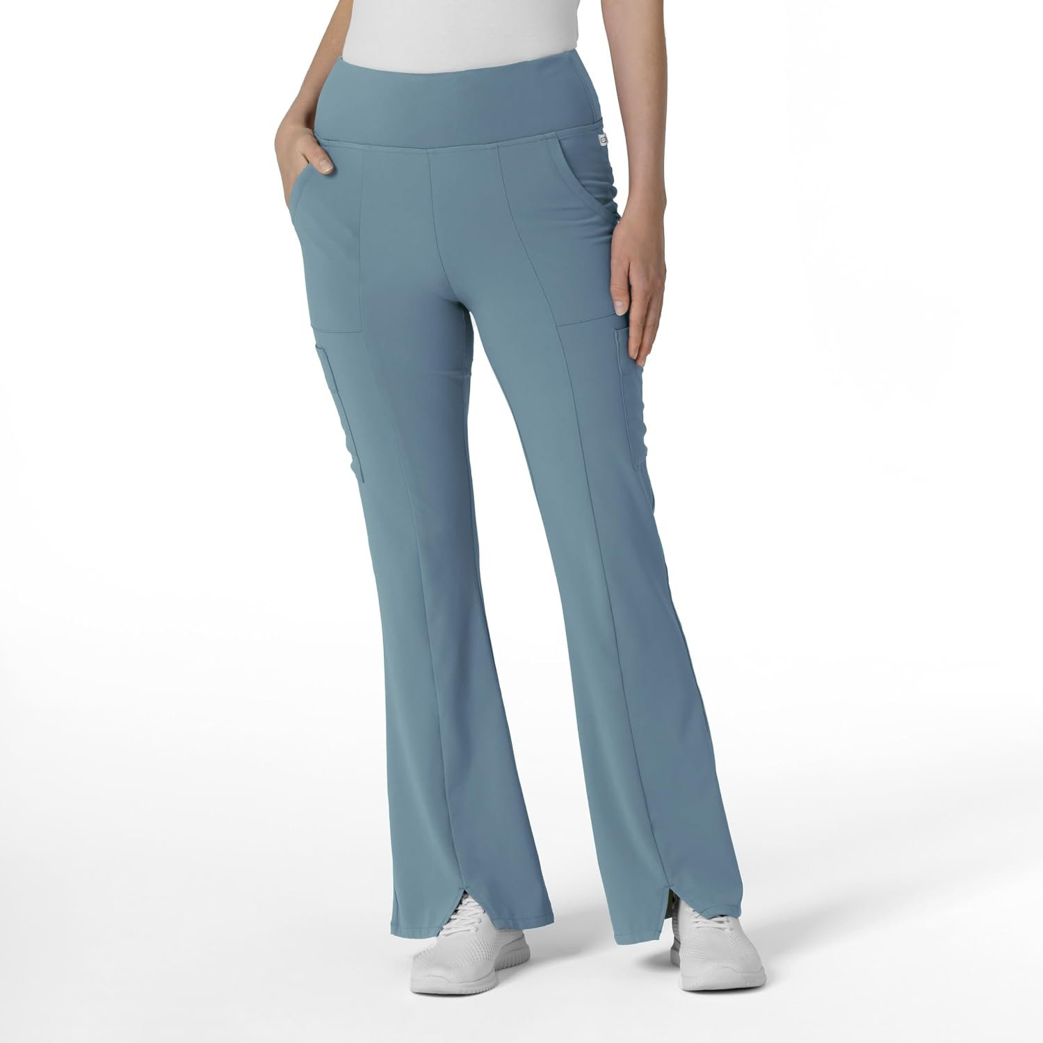 Wink Scrubs for Women, Renew, Cargo Flare Pants, with 7 Pockets(Elemental Blue)
