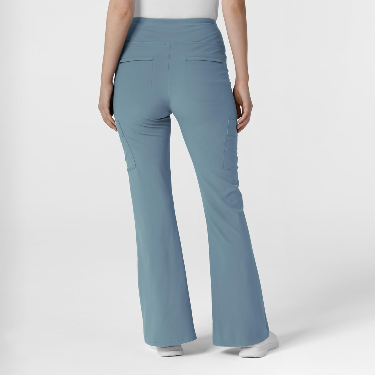 Wink Scrubs for Women, Renew, Cargo Flare Pants, with 7 Pockets(Elemental Blue)