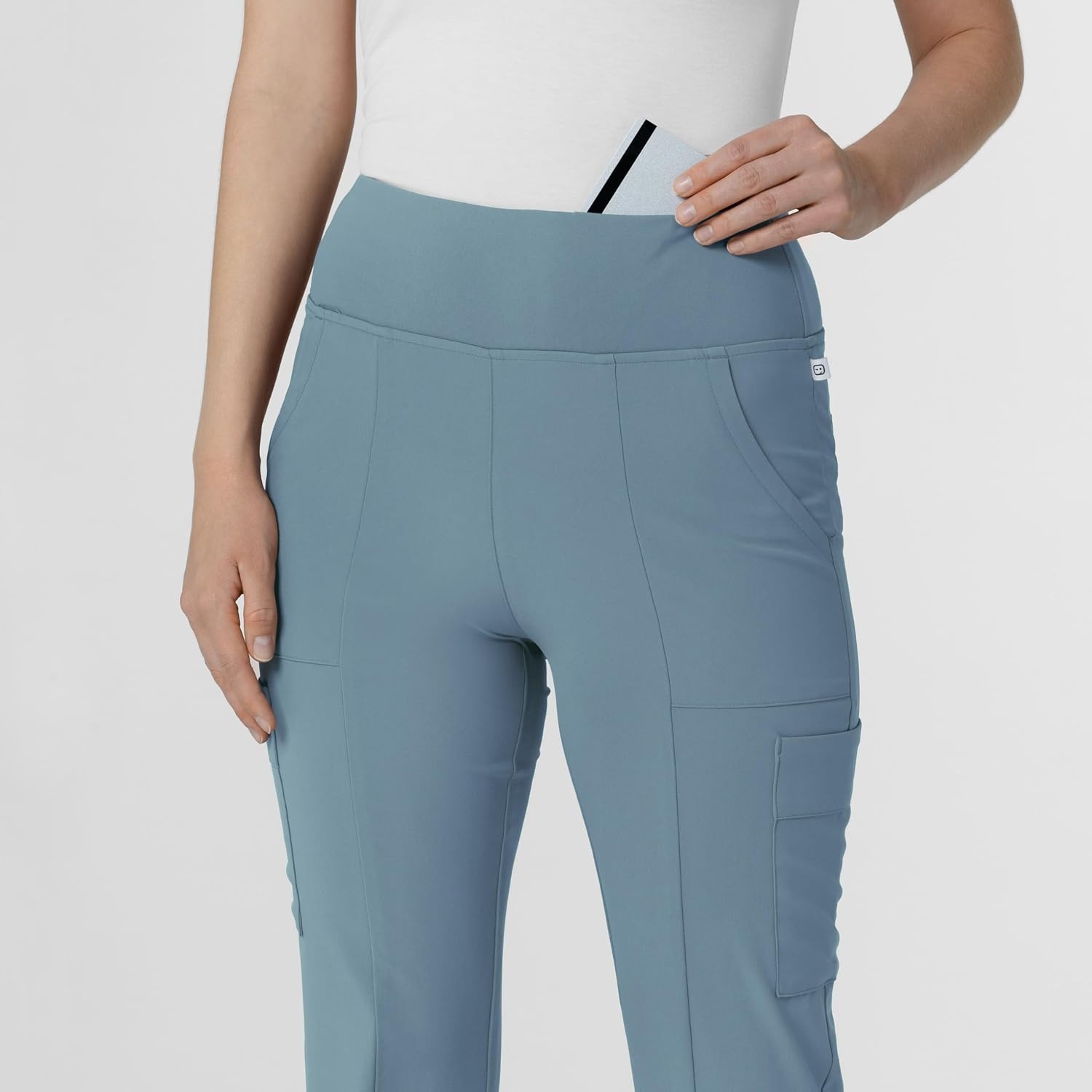Wink Scrubs for Women, Renew, Cargo Flare Pants, with 7 Pockets(Elemental Blue)