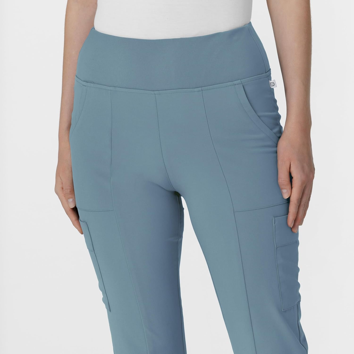Wink Scrubs for Women, Renew, Cargo Flare Pants, with 7 Pockets(Elemental Blue)