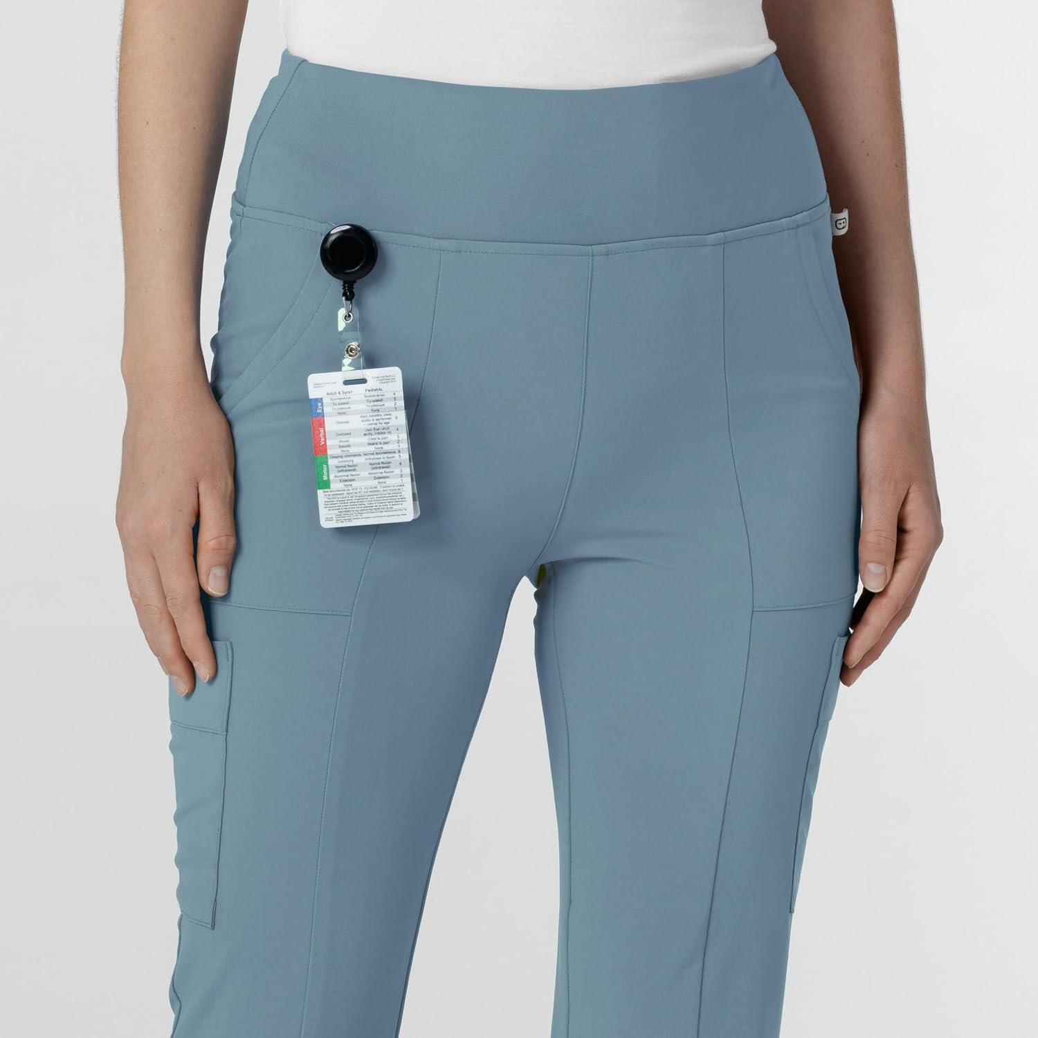 Wink Scrubs for Women, Renew, Cargo Flare Pants, with 7 Pockets(Elemental Blue)
