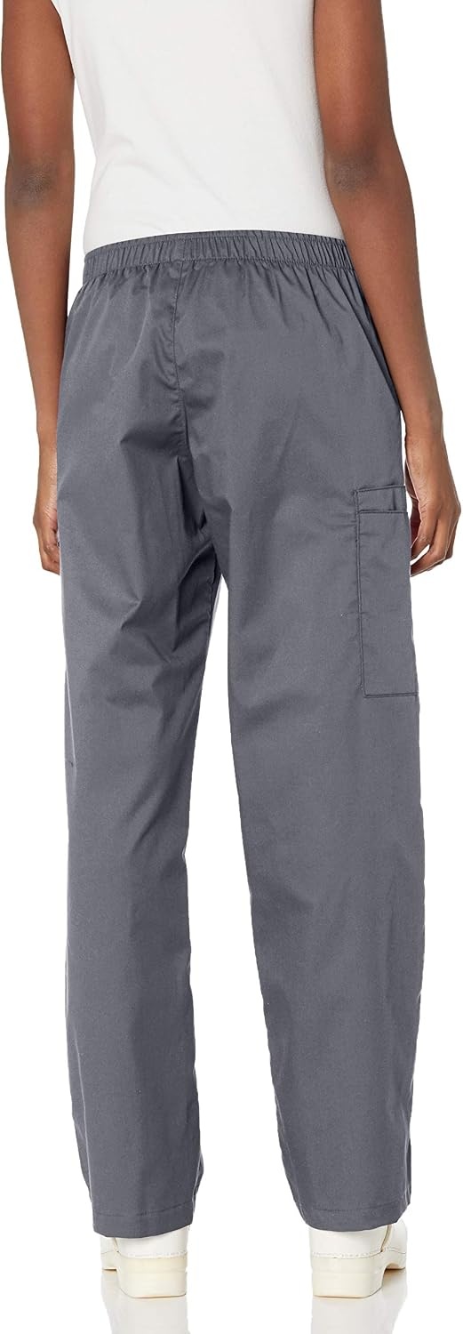 Wink WonderWORK Women’s Pull-On Cargo Scrub Pant, Pewter, S