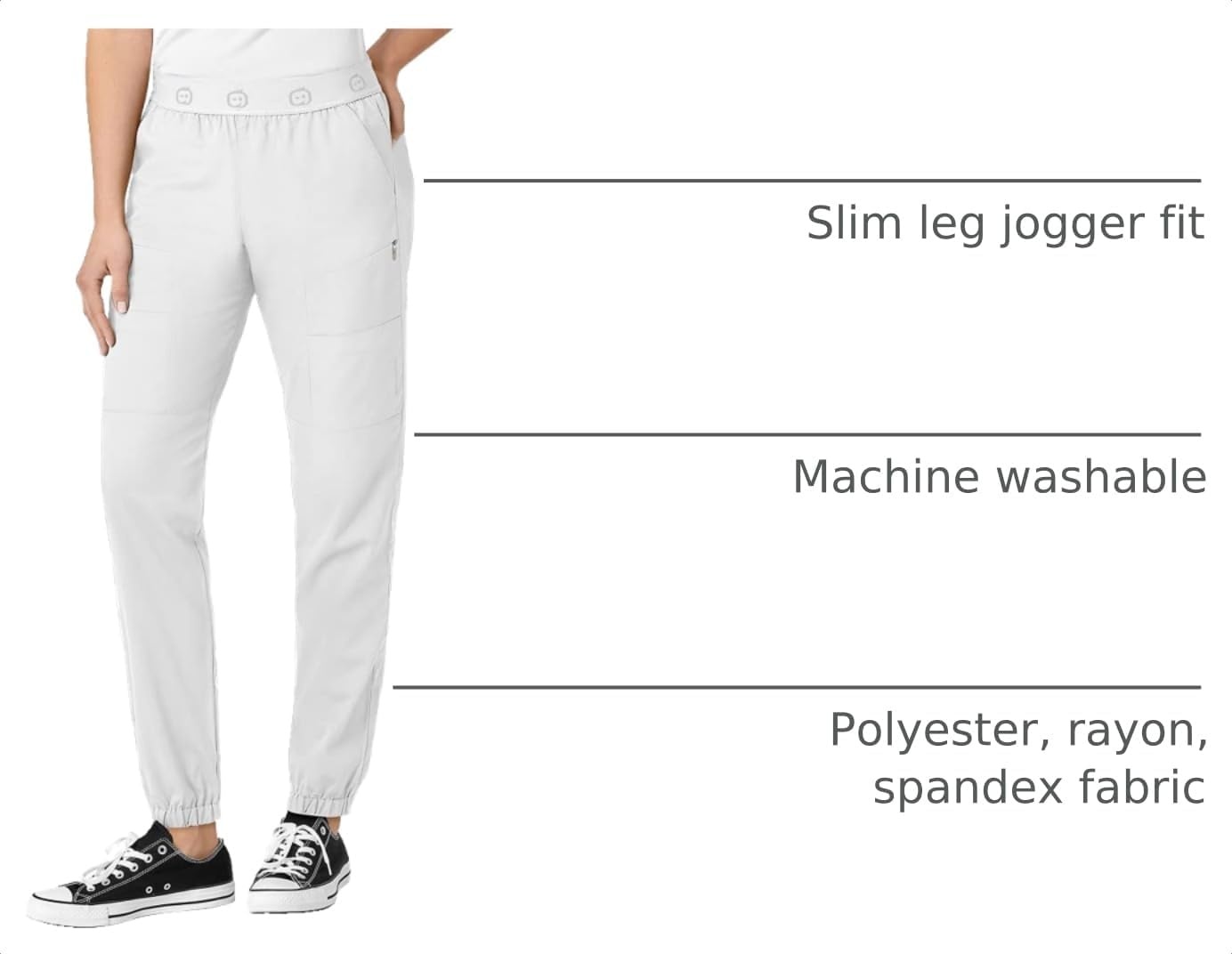 Wink Women’s Slim Cargo Jogger Pant(White)