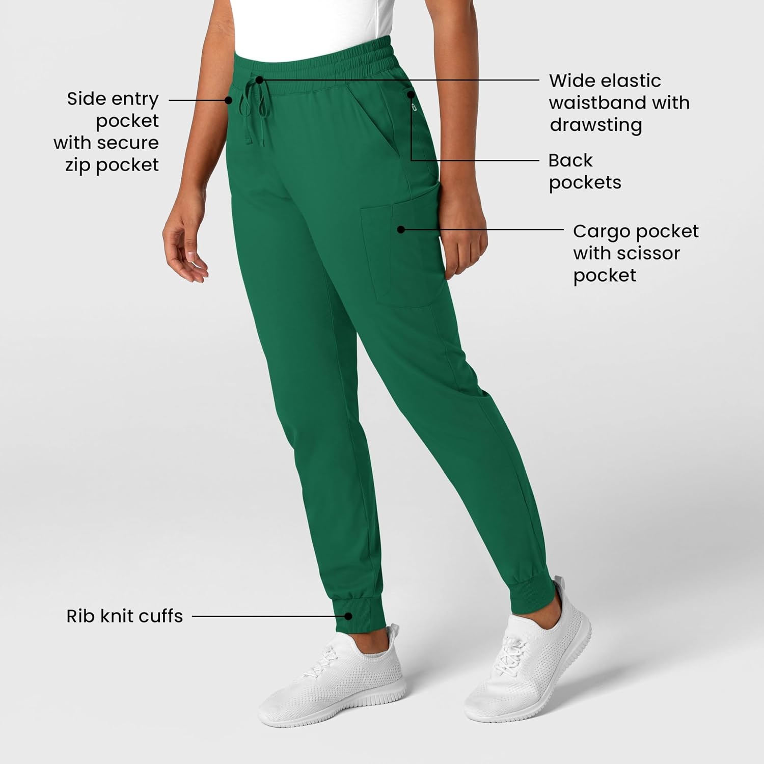 WonderWink Women’s Women’s Jogger Scrub Pant(Hunter)