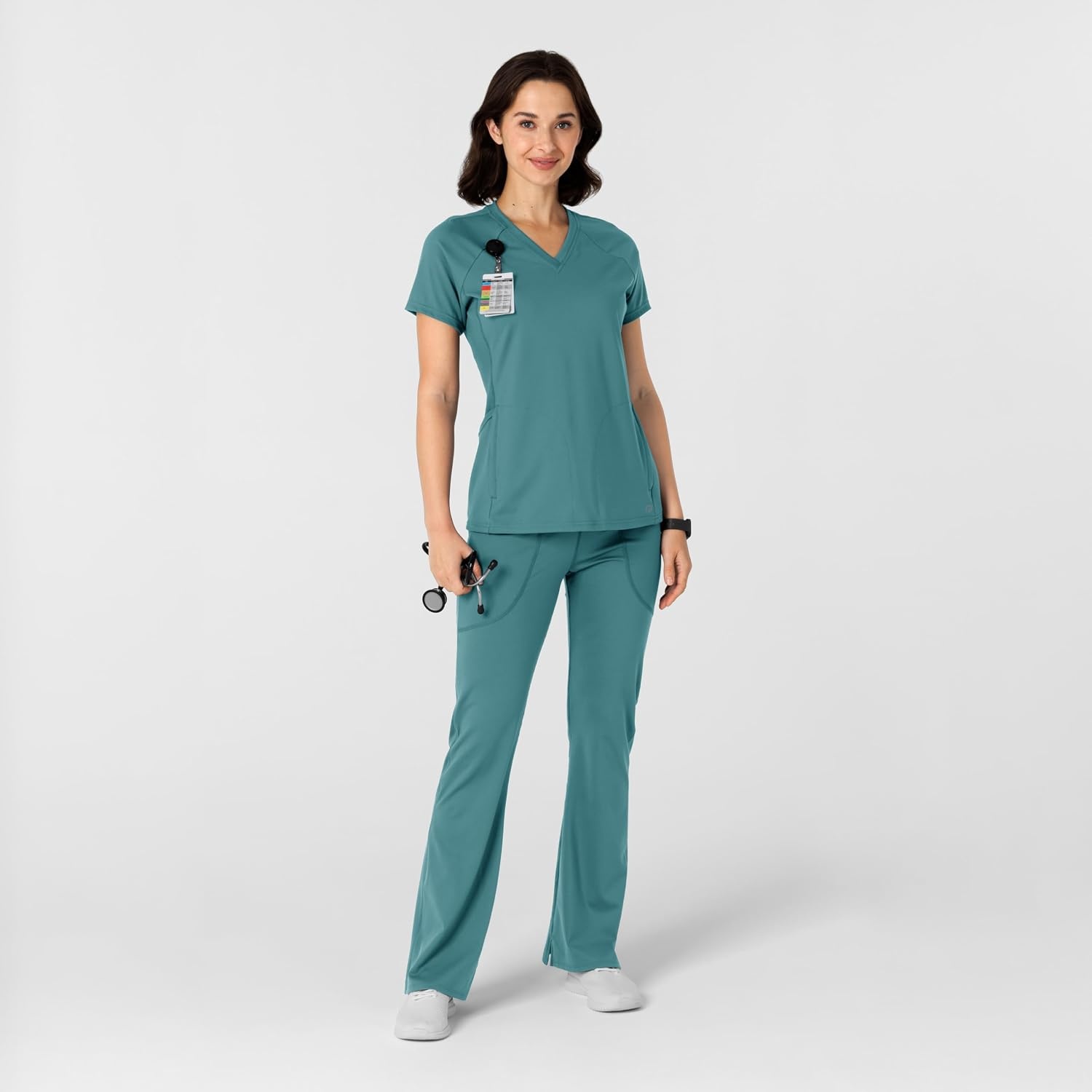 Wink Renew Women’s Flare Yoga Scrub Pant(Vintage Teal)
