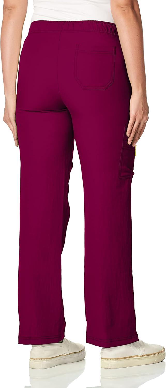 WonderWink Womens Four Stretch Cargo Scrub Pant(Purple Wine)