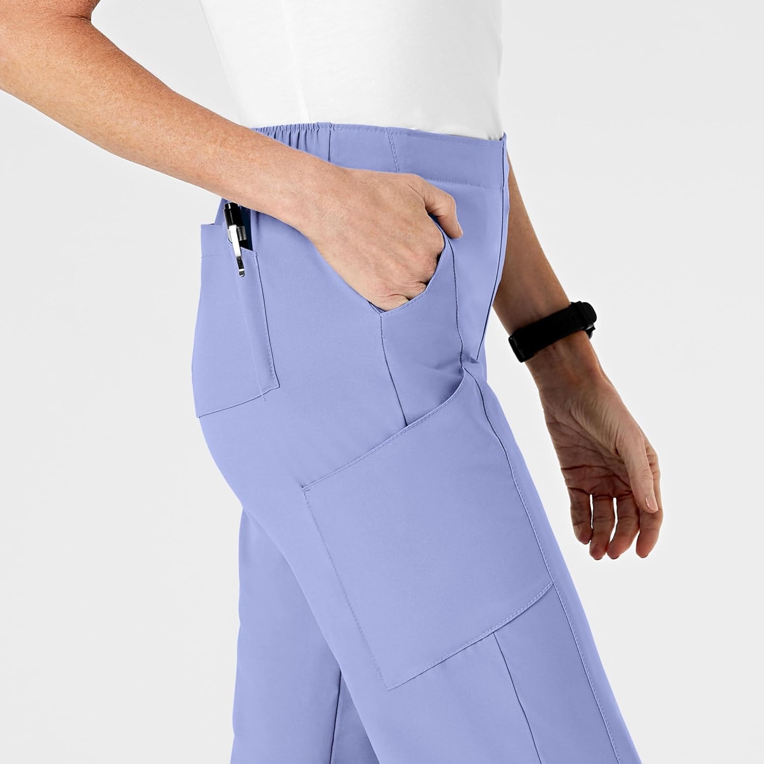 Wink W123 Women’s Flat Front Cargo Scrub Pant(Ceil Blue)