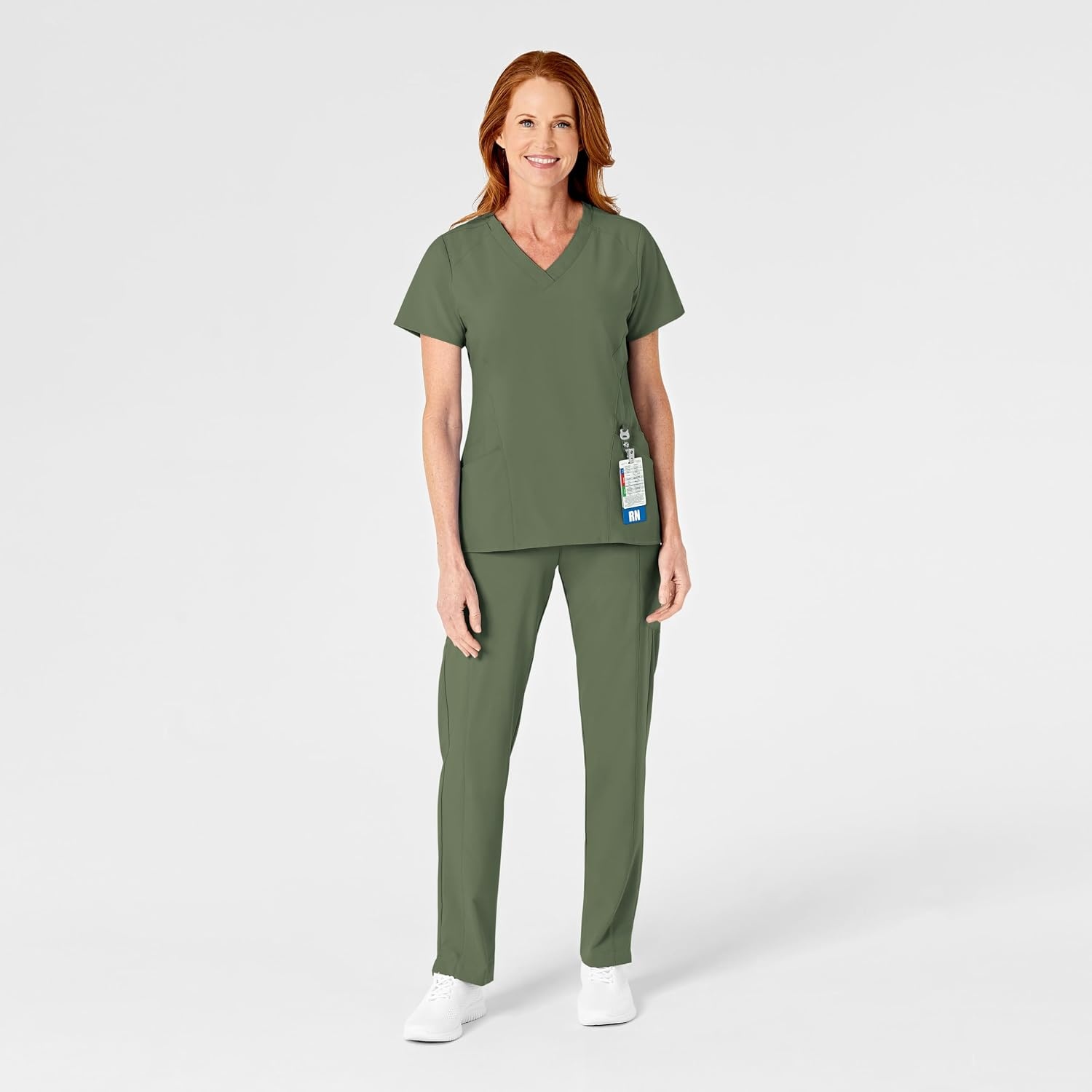 Wink W123 Women’s Flat Front Cargo Scrub Pant(Olive)