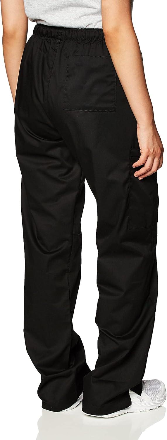 WonderWink Women’s Petite-Plus-Size Wonderwork Straight Leg Cargo Scrub Pant(Black)