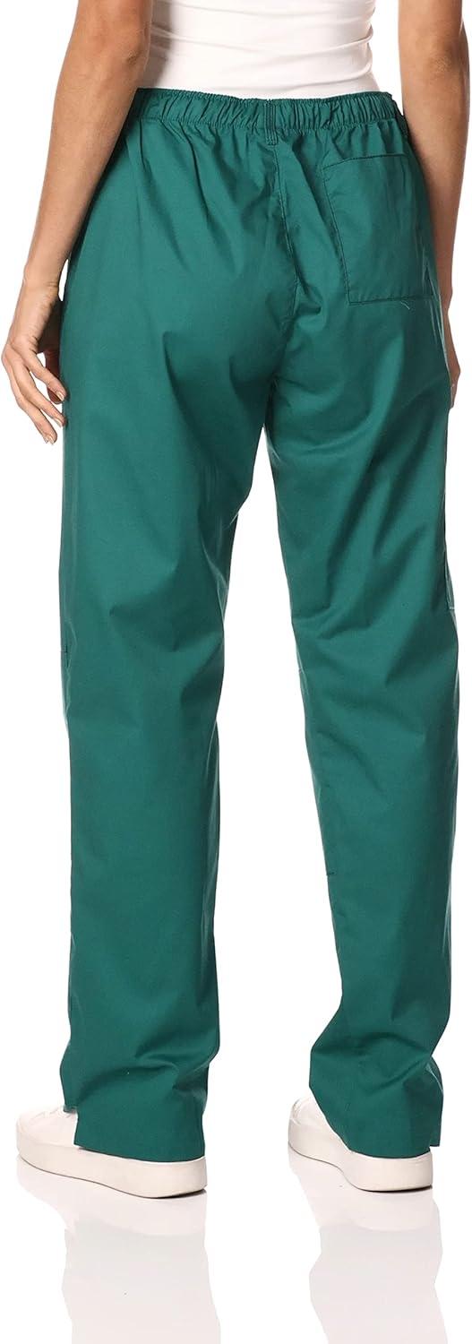 WonderWink Women’s Petite-Plus-Size Wonderwork Straight Leg Cargo Scrub Pant(Hunter)