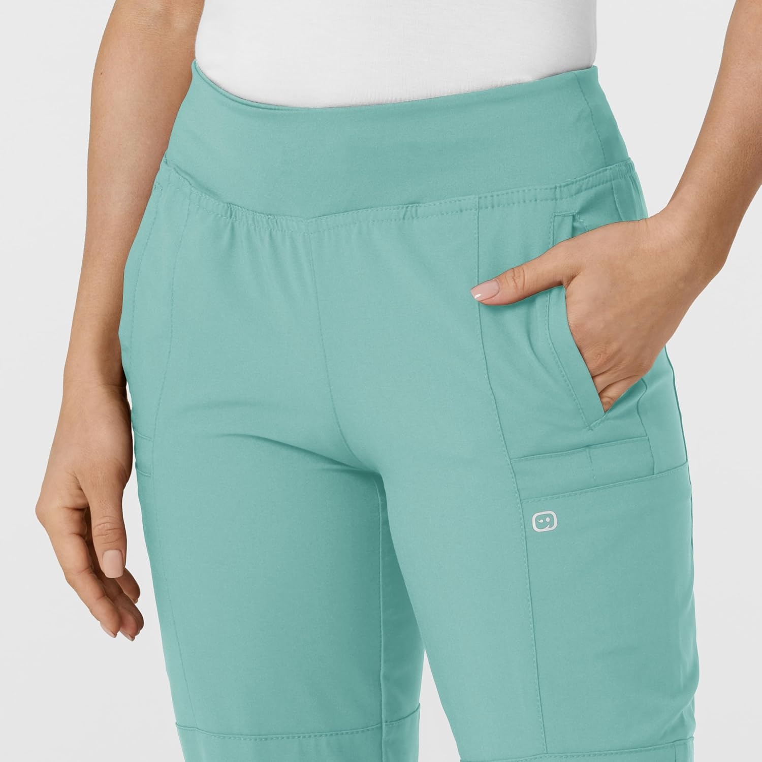 Wink W123 Women’s Comfort Waist Cargo Jogger Scrub Pant(Turquoise)