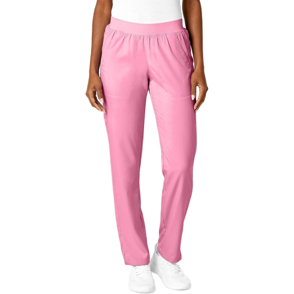 Wink PRO Women’s Knit Waist Cargo Scrub Pant(Pink Blossom)