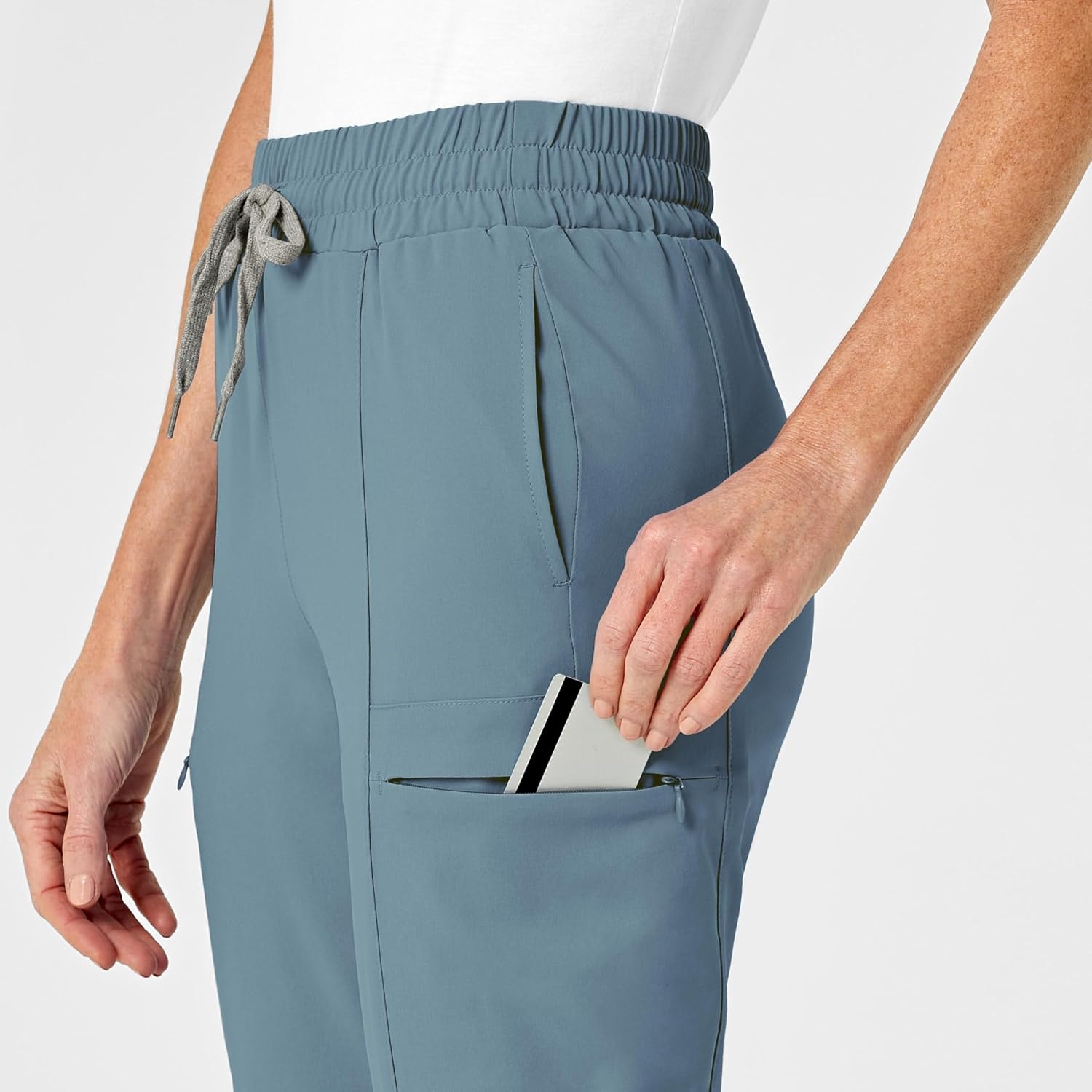 Wink Renew Women’s High Waist Slim Leg Scrub Pant(Elemental Blue)
