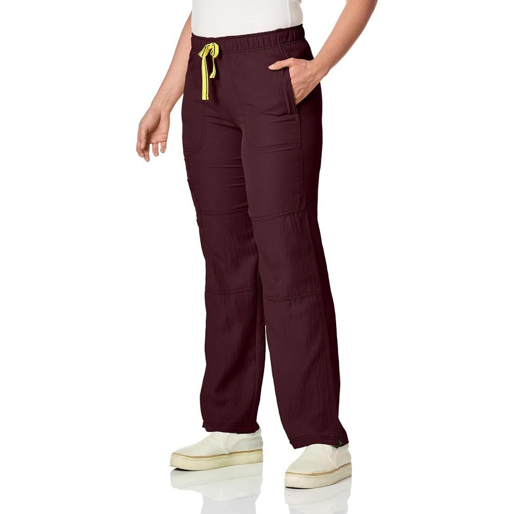 WonderWink Womens Four Stretch Cargo Scrub Pant(Cocoa)