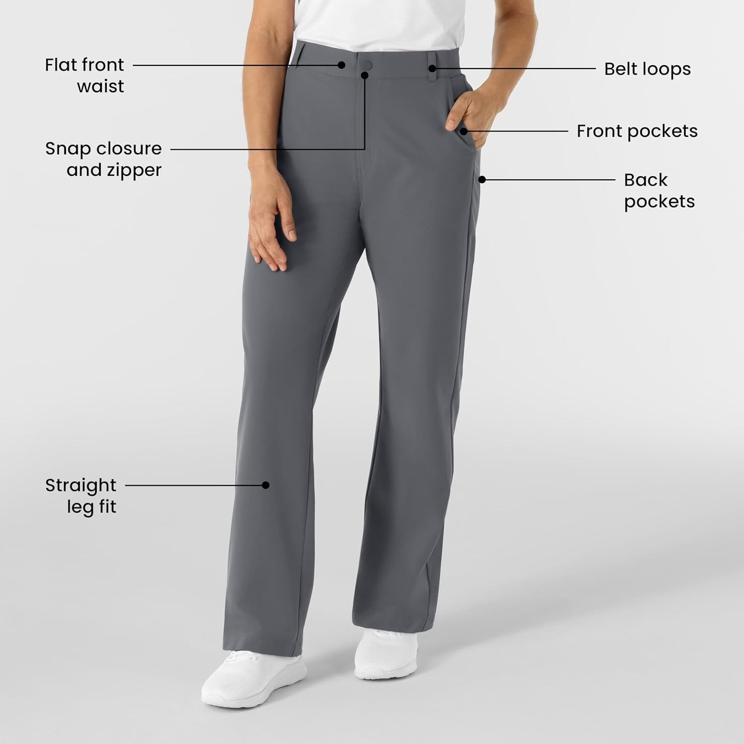 Wink Women’s Women’s Scrub Chino Pant(Pewter)