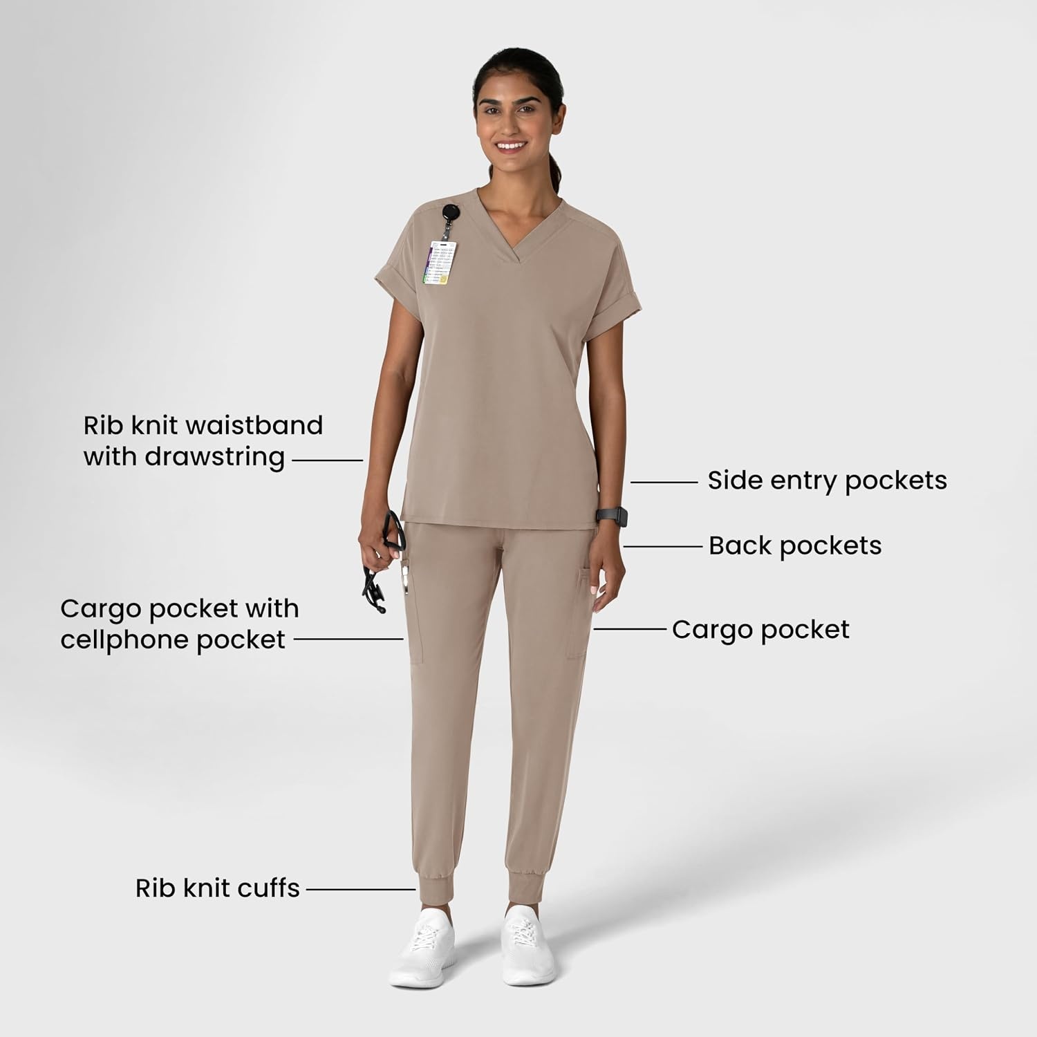 Wink Women’s Women’s Jogger Utility Scrub Pant(Haze)