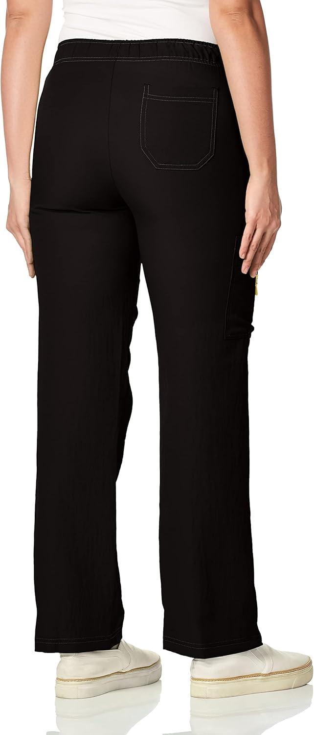 WonderWink Womens Four Stretch Cargo Scrub Pant(Black)