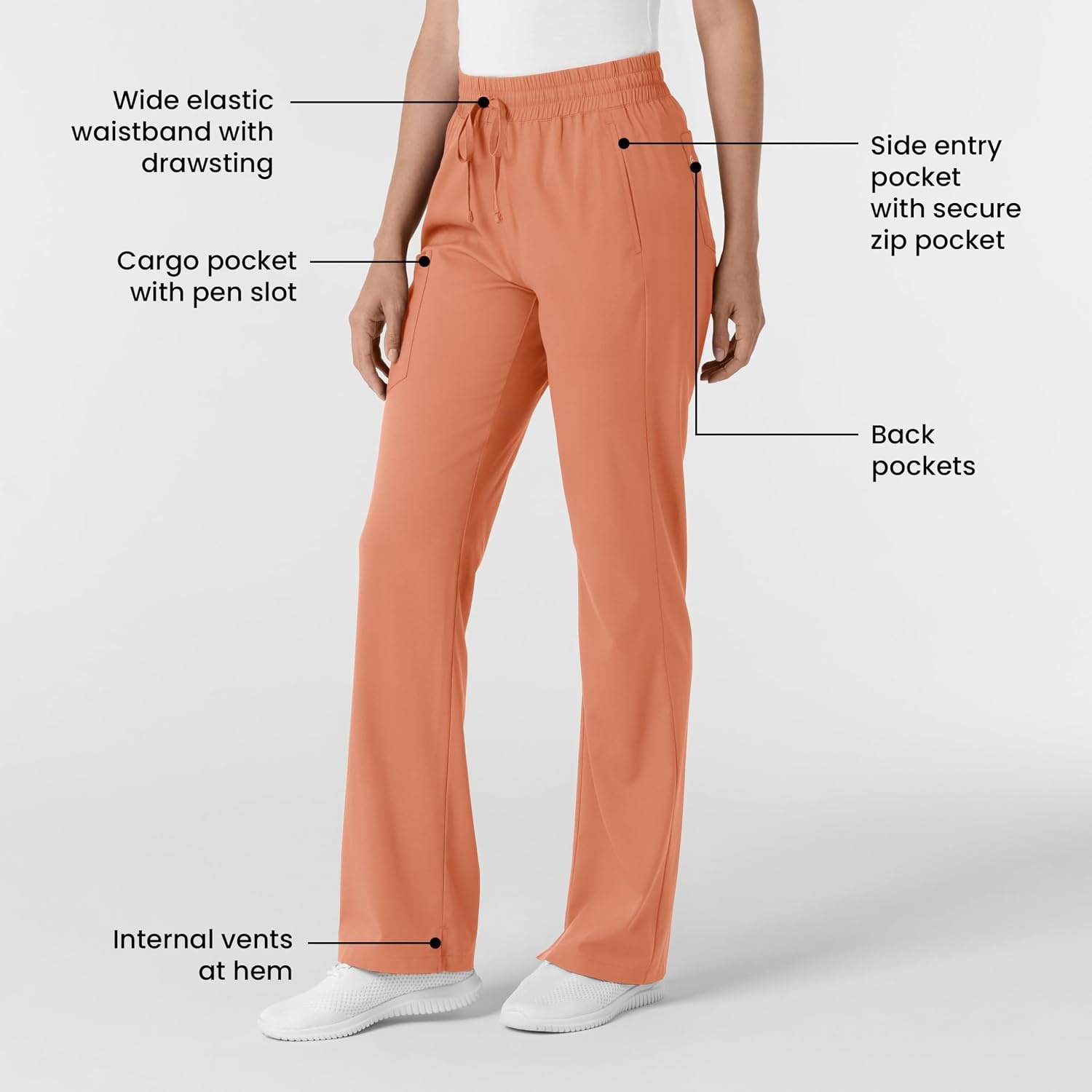 Wink Women’s Women’s Bootcut Scrub Pant(Terracotta)