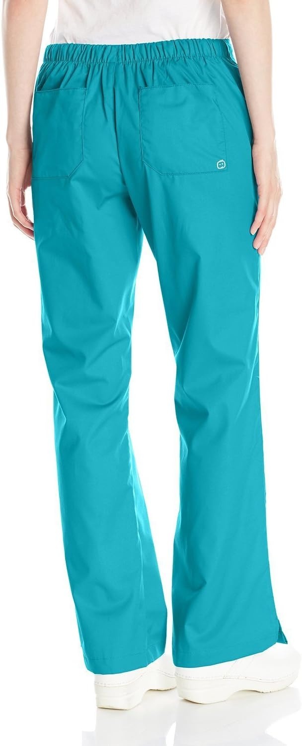Wink WonderWORK Women’s Flare Leg Scrub Pant, Teal Blue, S