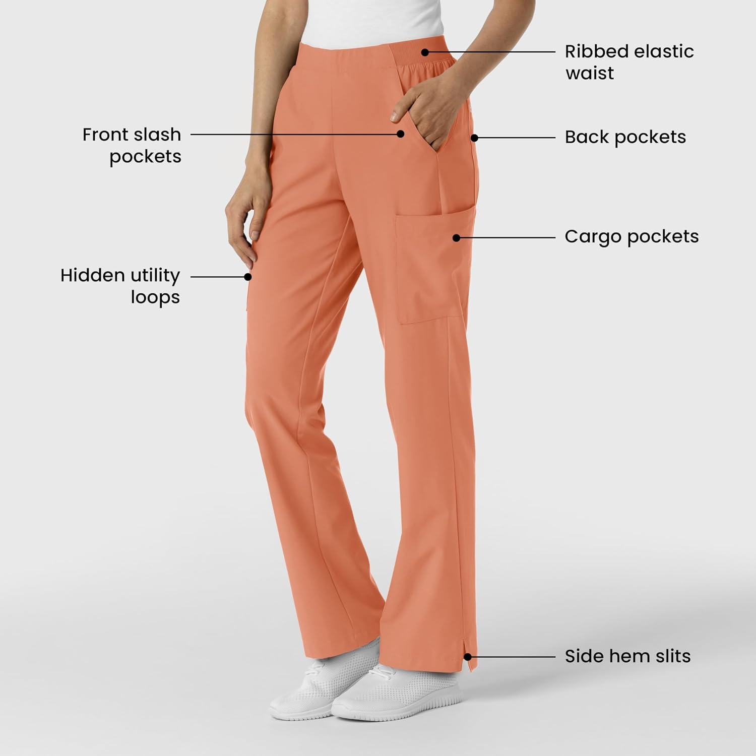 Wink Women’s Women’s Cargo Utility Scrub Pant(Terracotta)