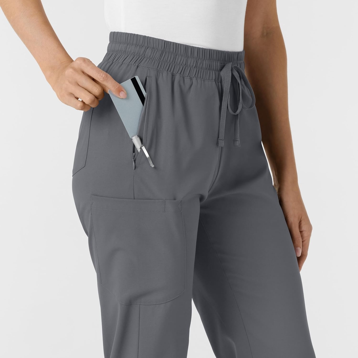 WINK Scrubs for Women, Boundless, Bootcut Pants with Drawstring and 6 Pockets(Pewter)
