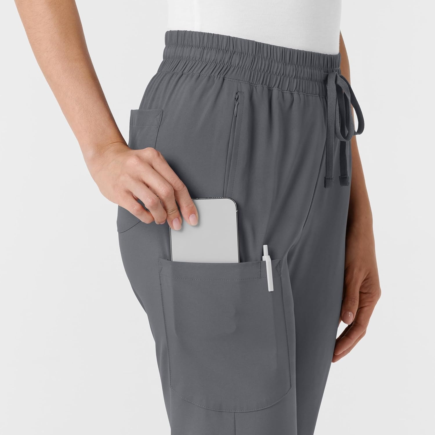 WINK Scrubs for Women, Boundless, Bootcut Pants with Drawstring and 6 Pockets(Pewter)