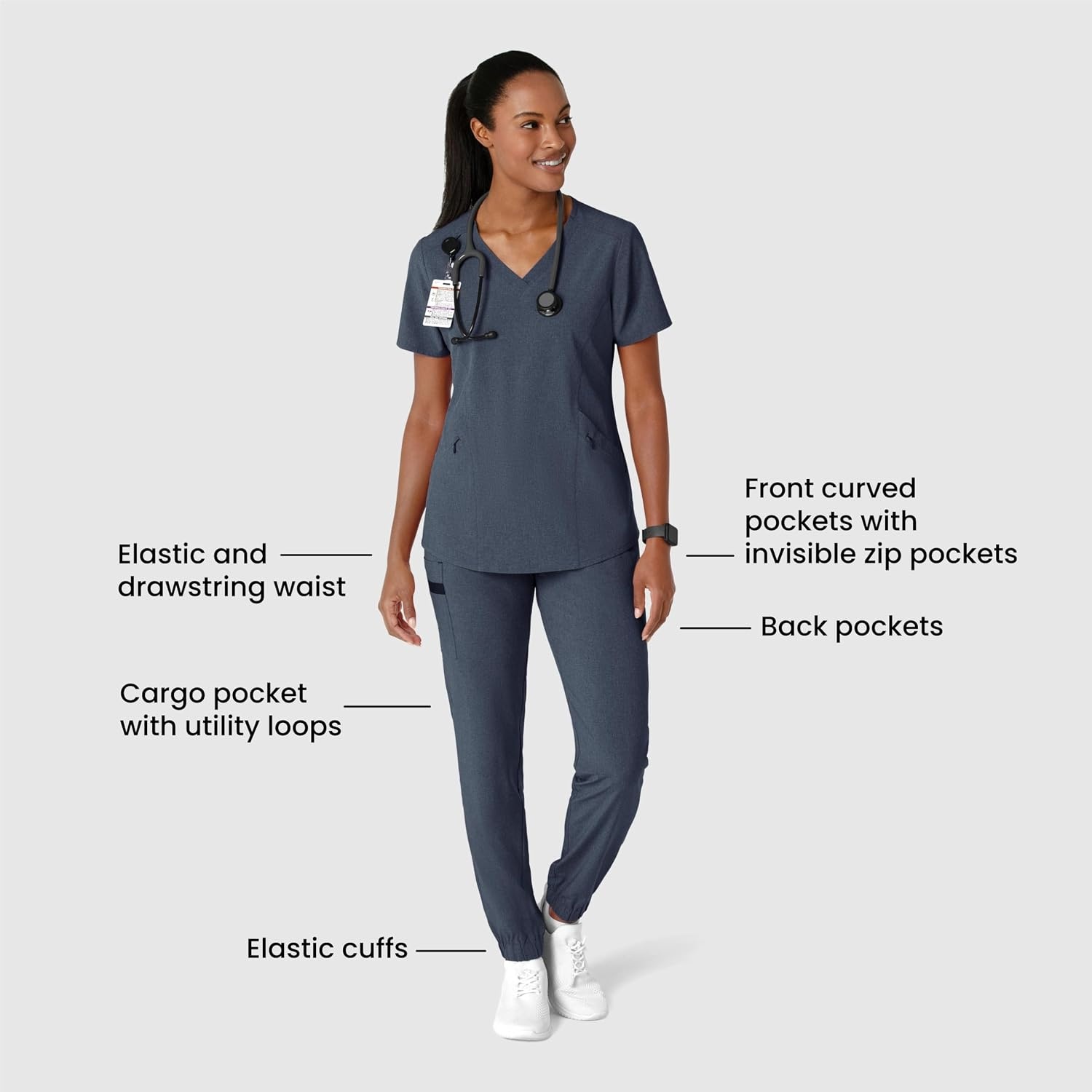 Wink Renew Women’s Jogger Scrub Pant(Navy Heather)