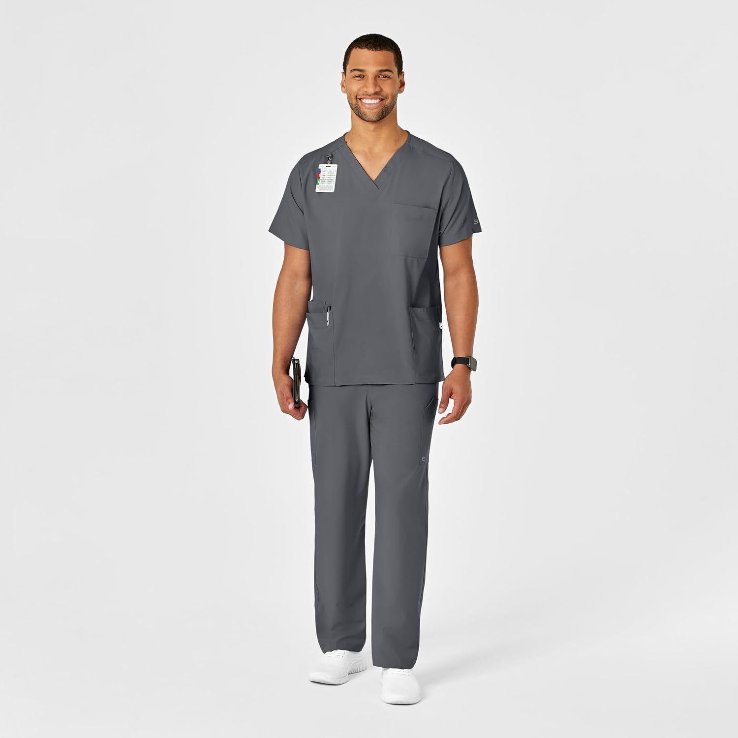 Wink W123 Unisex Multi-Cargo Scrub Pant(Pewter)