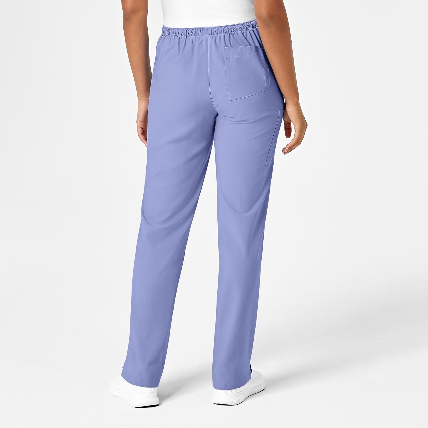 WonderWink W123 Women’s Drawstring Scrub Pant — Ceil Blue, 2X Small Petite