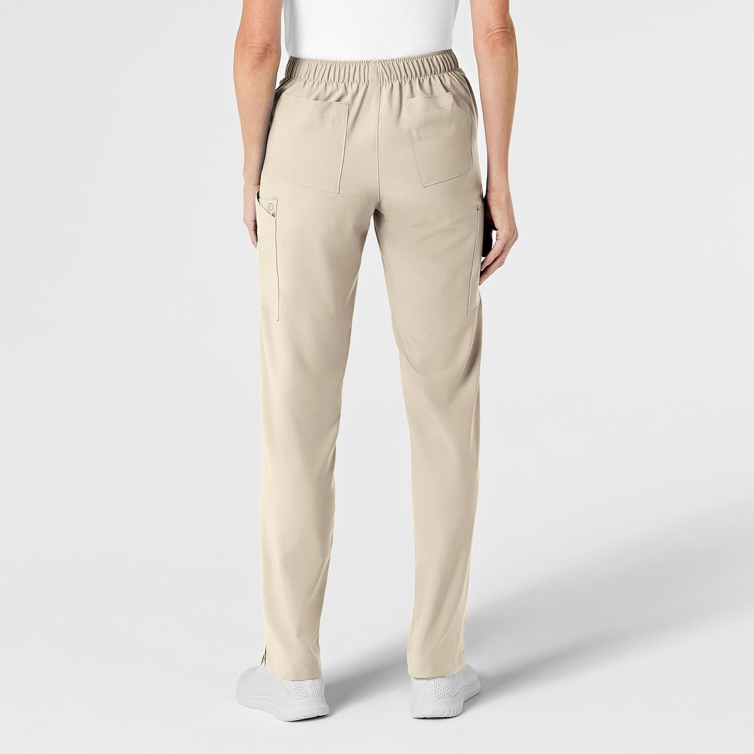 Wink W123 Women’s Flat Front Cargo Scrub Pant(Khaki)