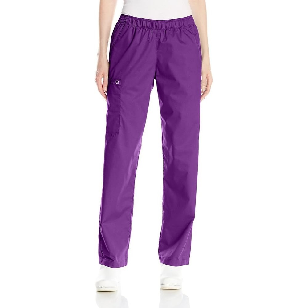 WINK Scrubs for Women, Boundless, Bootcut Pants with Drawstring and 6 Pockets(Eggplant)